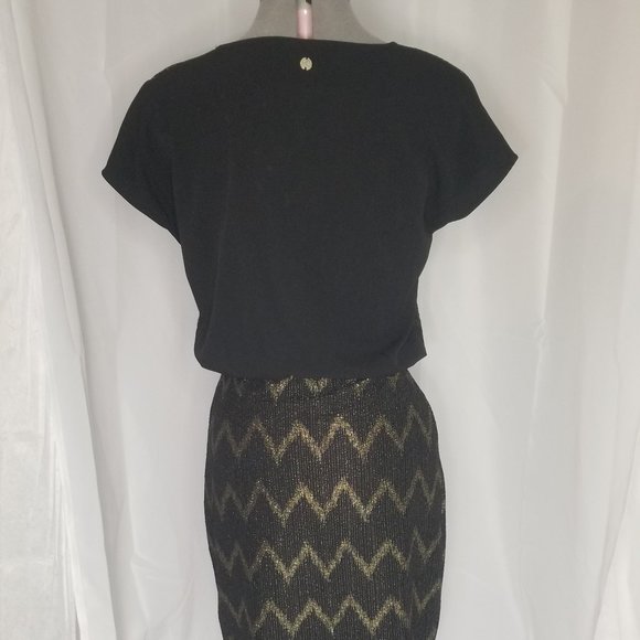 ONLY by Silver Icing, M, black with gold cocktail dress, NWT. - Picture 4 of 7